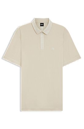 Performance polo shirt with Double B monogram trim