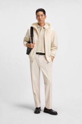 Performance polo shirt with Double B monogram, Light Beige