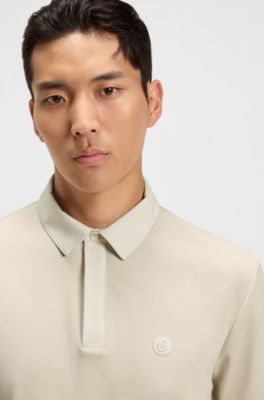 Polo t&eacute;cnico con detalle de monograma Double&nbsp;B, Beige claro