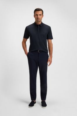 Polo t&eacute;cnico con detalle de monograma Double&nbsp;B, Azul oscuro