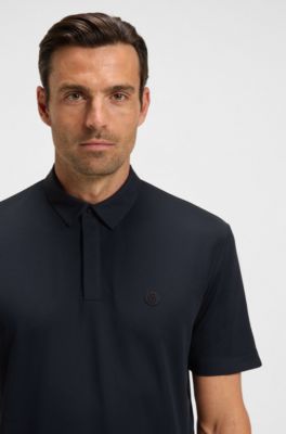 Polo t&eacute;cnico con detalle de monograma Double&nbsp;B, Azul oscuro