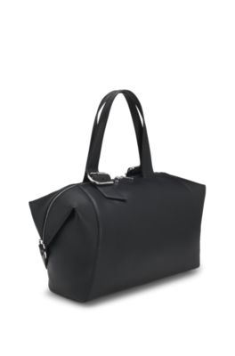 Bolso tote grande con tama&ntilde;o ajustable, Negro
