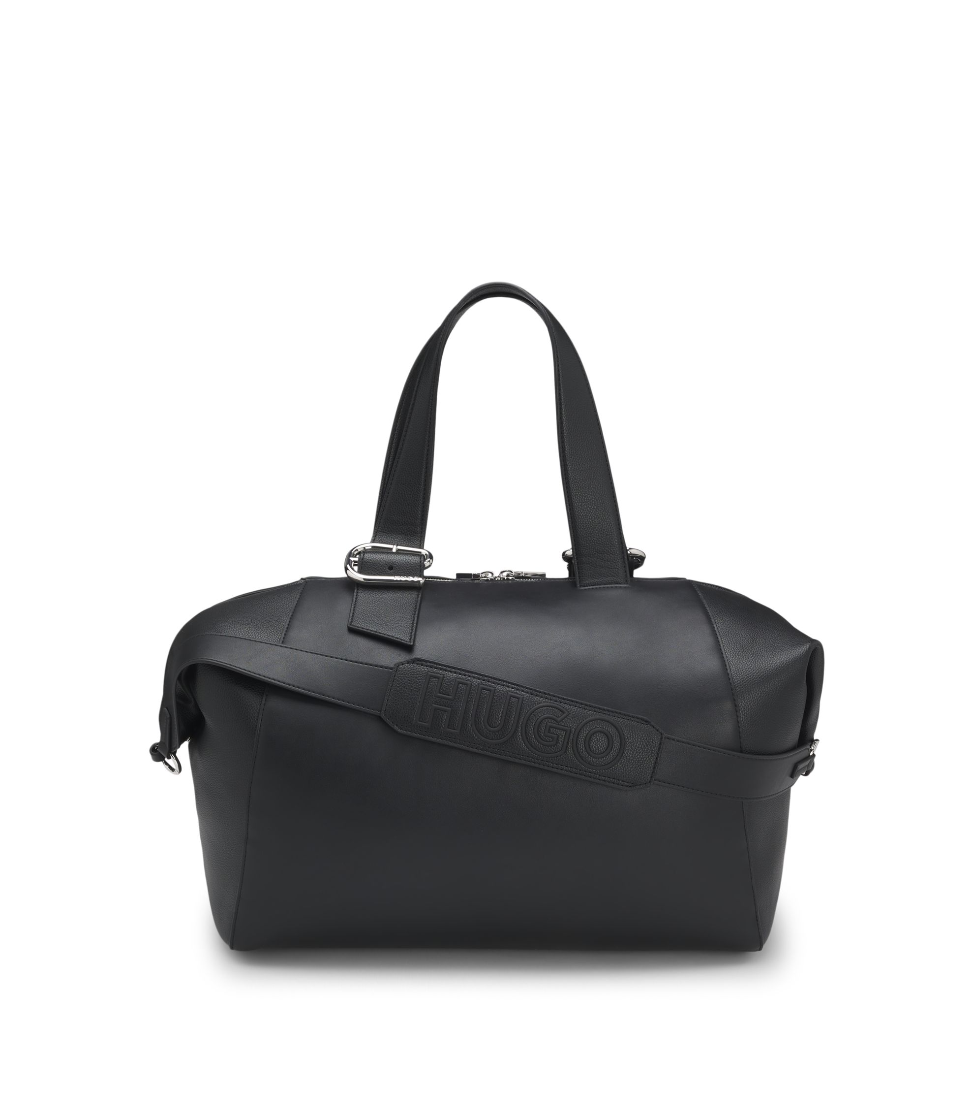 HUGO - Large tote bag with adjustable size - Black