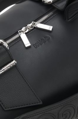 Bolso tote grande con tama&ntilde;o ajustable, Negro