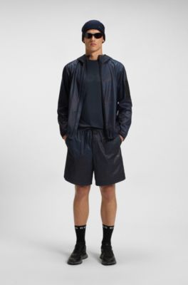 Shorts de estilo activo con estampado integral, Azul oscuro