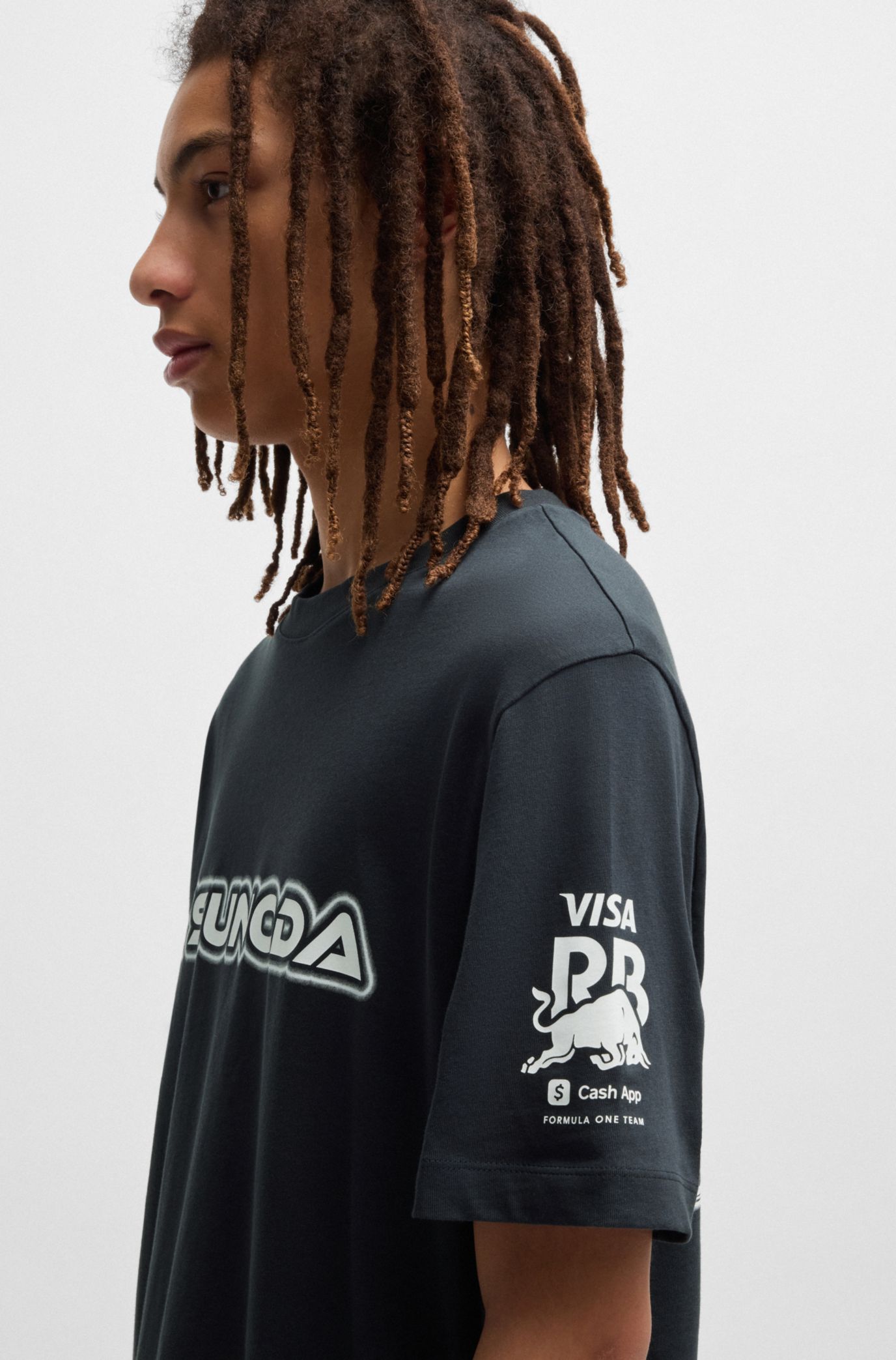 HUGO - HUGO x VCARB fanwear T-shirt with Yuki Tsunoda graphics - Black