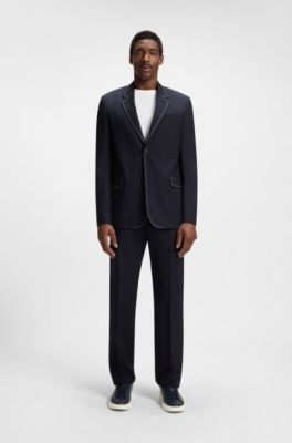 Deportivas de ca&ntilde;a baja en piel sint&eacute;tica granulada, Azul oscuro