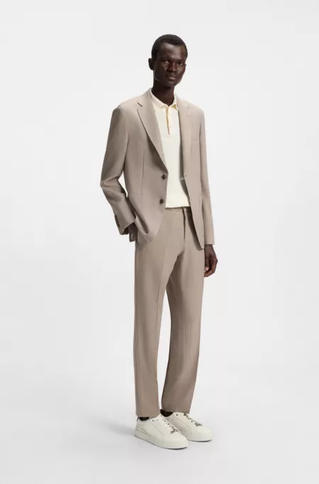 Suede-backtab trainers in leather