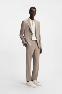 Suede-backtab trainers in leather, White