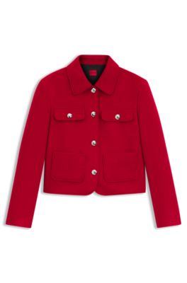 Regular-fit blazer with metal buttons, Red
