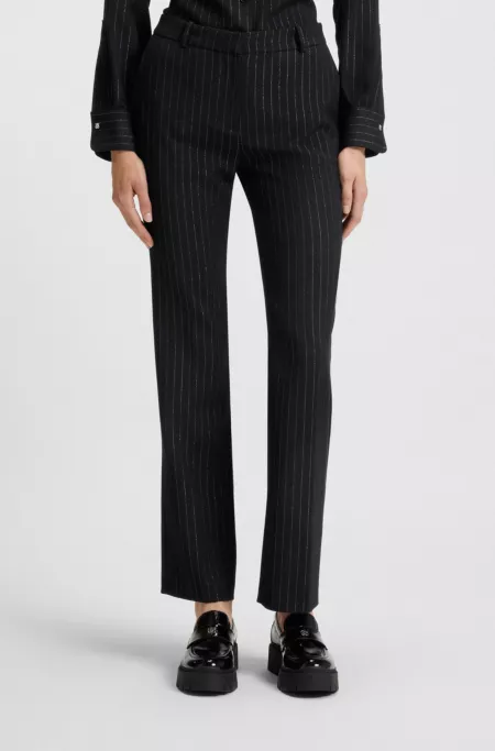 Regular-fit trousers with sparkling pinstripe