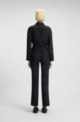 Regular-fit trousers with sparkling pinstripe, Patterned