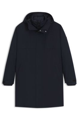 Padded-inner jacket with water-repellent finish, Dark Blue