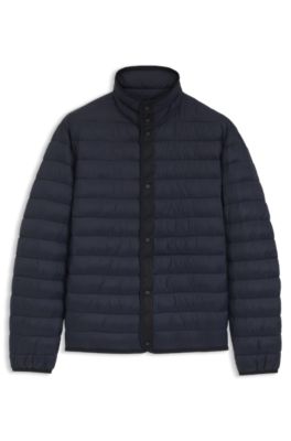 Padded-inner jacket with water-repellent finish, Dark Blue