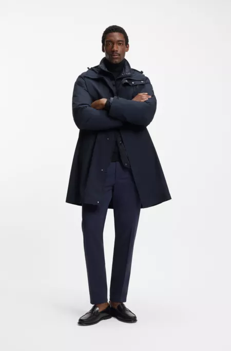 Padded-inner jacket with water-repellent finish