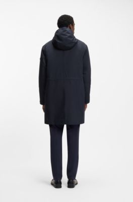 Padded-inner jacket with water-repellent finish, Dark Blue