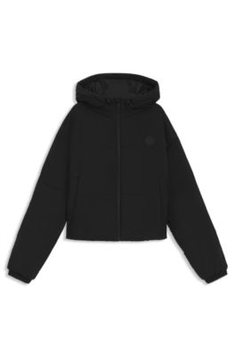 Chaqueta acolchada relaxed fit repelente al agua con forma de burbuja, Negro
