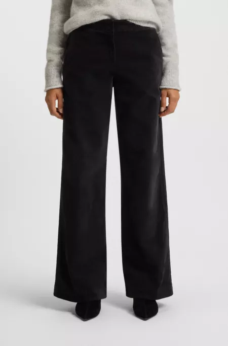 Straight-leg trousers in stretch-cotton velvet