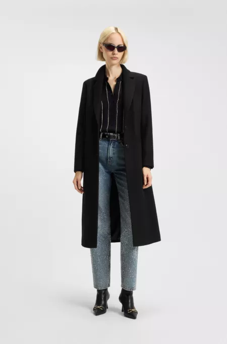 Wool-blend coat in a relaxed fit