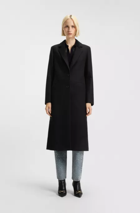 Wool-blend coat in a relaxed fit