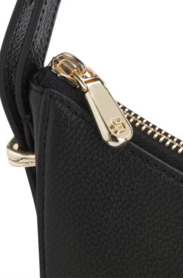 Leather shoulder bag with Double B monogram, Black