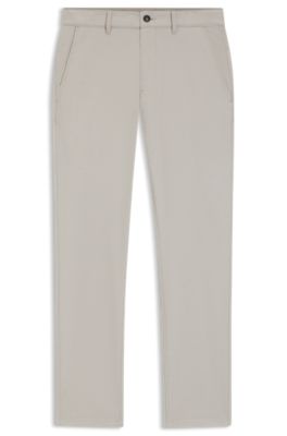 Patterned slim-fit trousers in stretch fabric, Light Green