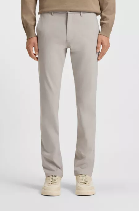 Patterned slim-fit trousers in stretch fabric