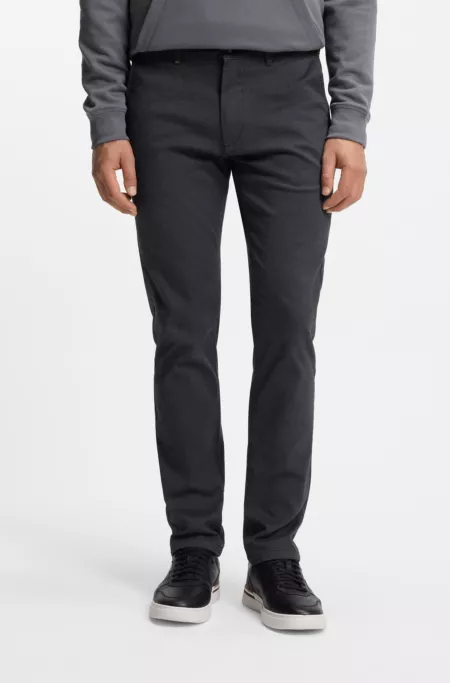 Patterned slim-fit trousers in stretch fabric