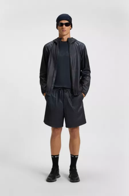 Hooded parka jacket with all-over print