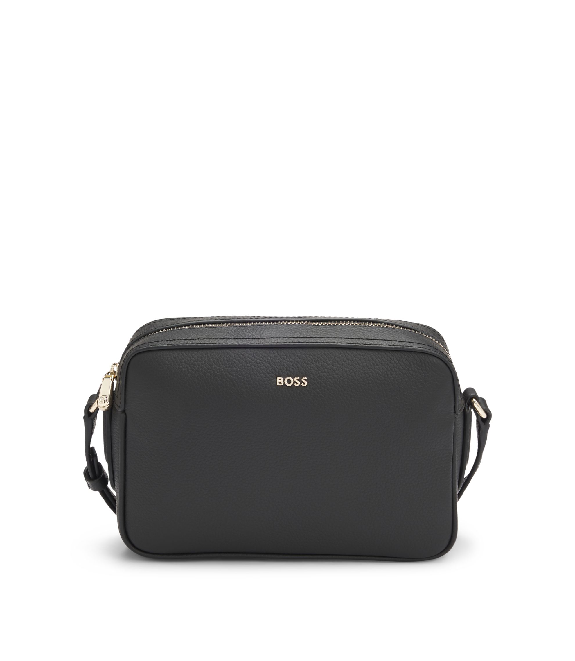 BOSS - Crossbody bag in grained leather - Black