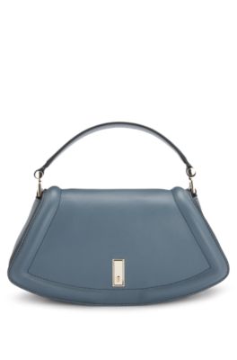 Bolso bandolera Ariell de piel granulada, Celeste