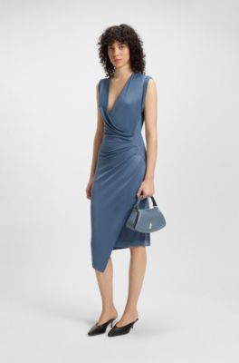 Bolso bandolera Ariell de piel granulada, Celeste