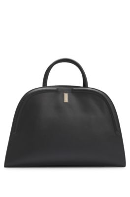 Workbag in grained leather, Black