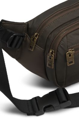 Belt bag with antique-effect logo plaque, Light Green