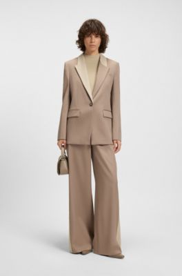 Bolso con solapa Ariell de piel granulada, Marr&oacute;n claro