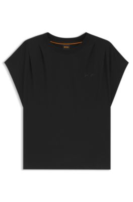 Handwritten-logo relaxed-fit T-shirt in cotton jersey, Black