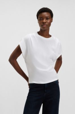 Handwritten-logo relaxed-fit T-shirt in cotton jersey, White