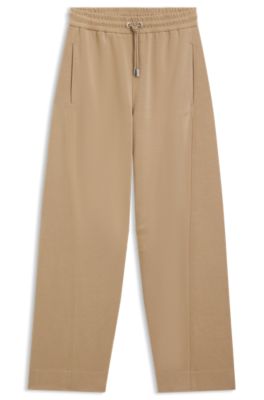 Embroidered-logo tracksuit bottoms with balloon shape, Brown