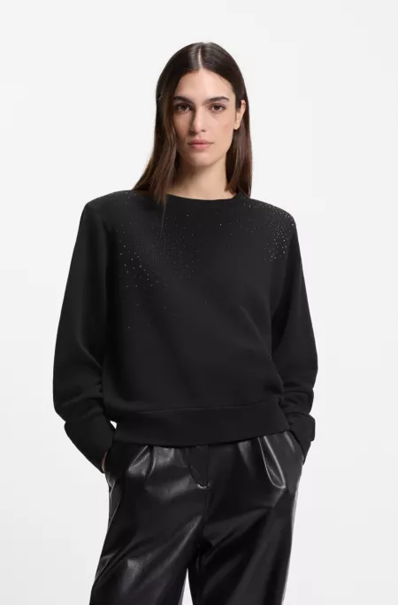 Crystal-artwork sweatshirt in cotton terry