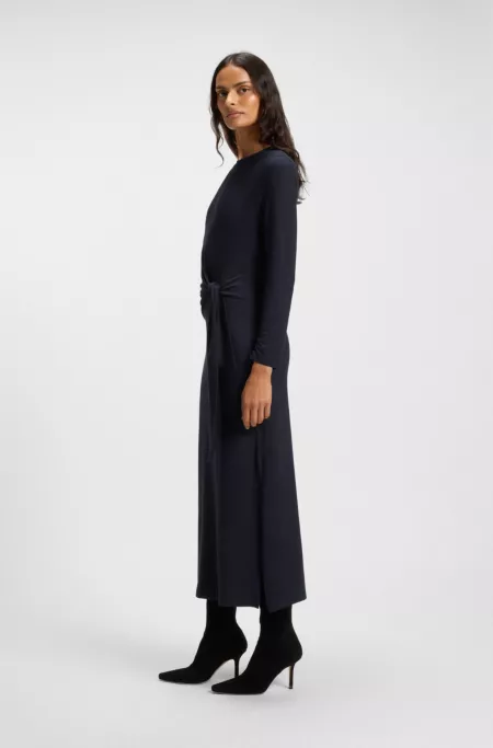 Stretch-jersey dress with knotted waist detail