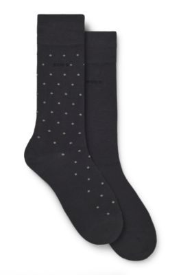 Lot de deux paires de chaussettes mi-mollet en bambou stretch, Gris sombre