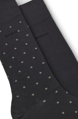 Lot de deux paires de chaussettes mi-mollet en bambou stretch, Gris sombre