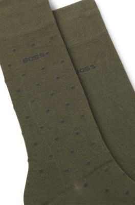 Chaussettes de longueur r&eacute;guli&egrave;re en lot de deux, Vert