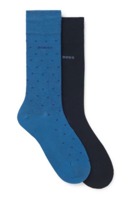 Paquete de dos pares de calcetines de largo normal, Azul