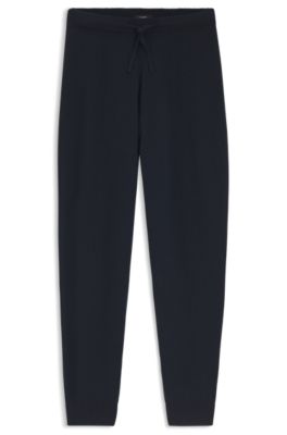 Pantalones de ch&aacute;ndal tapered fit de cashmere, Azul oscuro