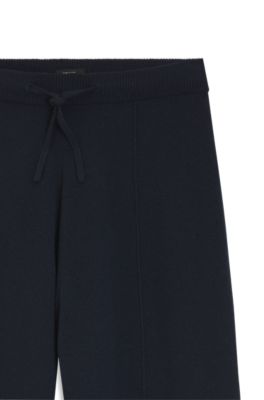 Pantalones de ch&aacute;ndal tapered fit de cashmere, Azul oscuro