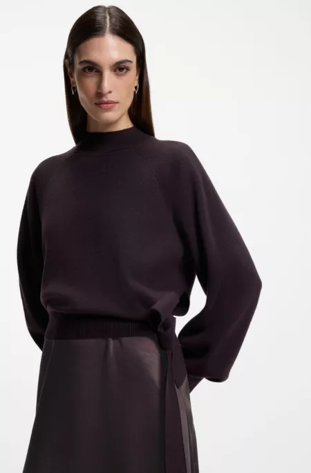 Two-in-one dress with wool-cashmere sweater layer