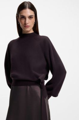 Two-in-one dress with wool-cashmere sweater layer, Light Purple