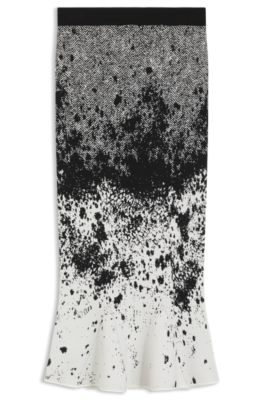 Knitted skirt with tulip profile, Grey