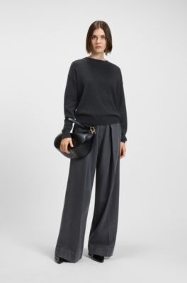 Jersey relaxed fit de cashmere, Negro